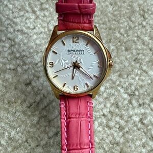 Sperry Gold Case Watch with Pink Strap